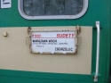 Tabliczka pocigu pop. ''Sudety" w relacji odwrotnej ni na tablicy