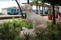 Pomnik psa Lampo na stacji Campiglia Marittima.